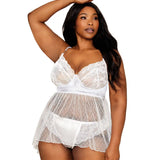 Dreamgirl Plus Diamond Mesh Babydoll & Panty