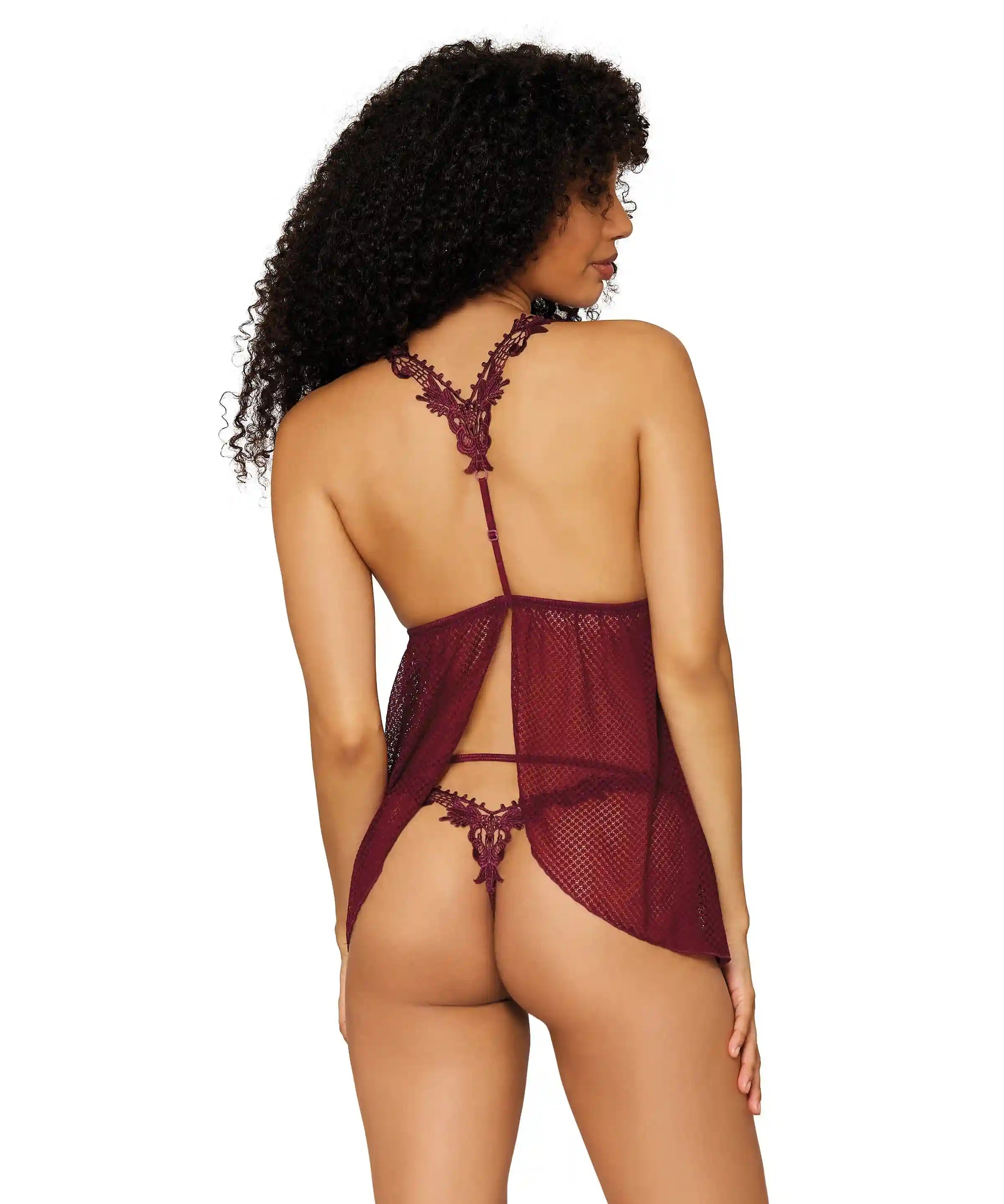 Dreamgirl Venise Embroidery Babydoll & G-string Set