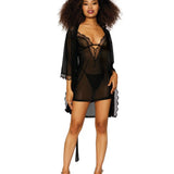 Dreamgirl Stretch Mesh Chemise & Robe Set