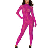 Dreamgirl Seamless Floral Knitted Fishnet Catsuit Bodystocking