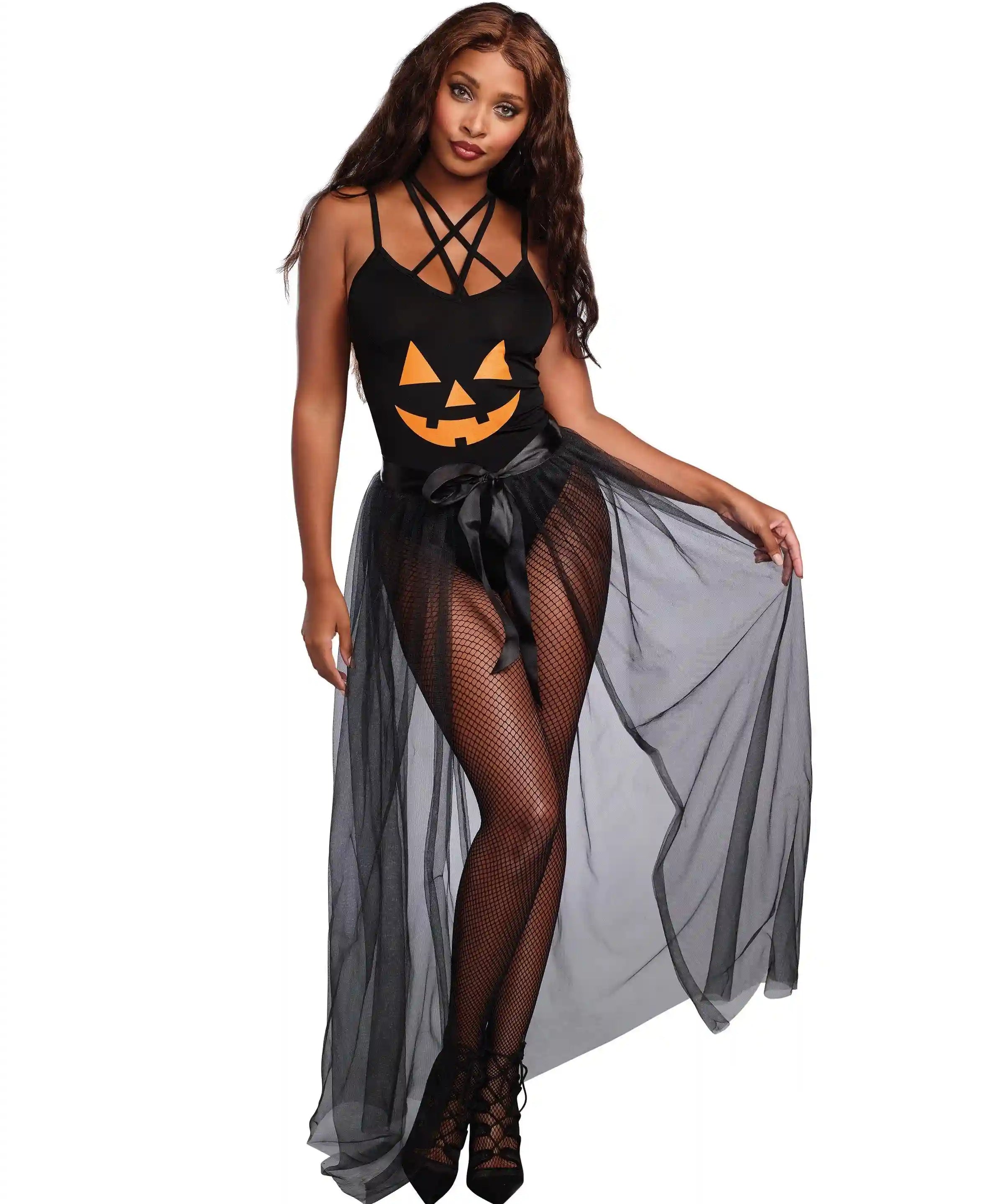 Dreamgirl Sheer Tie Front Skirt