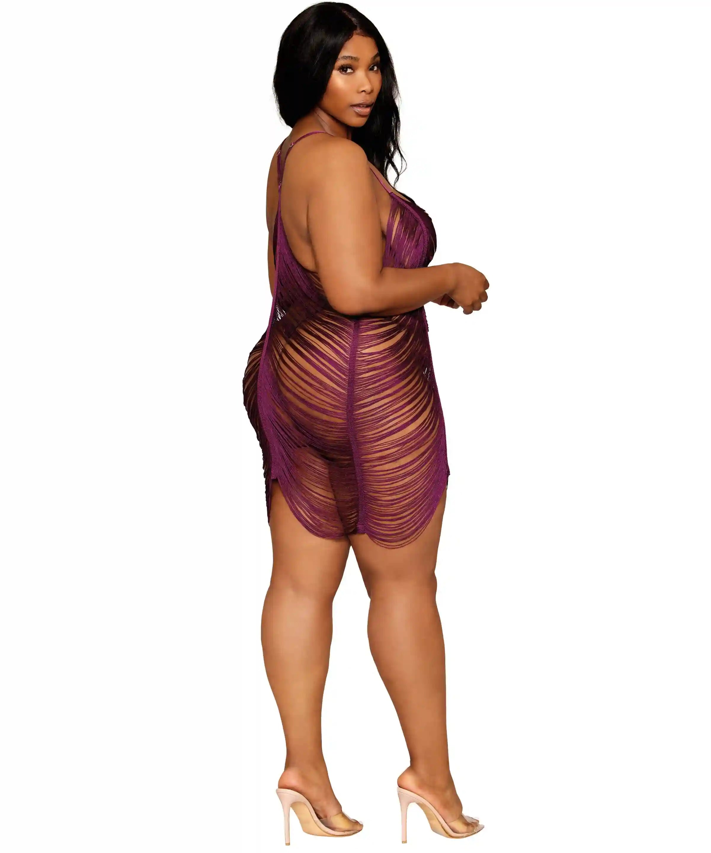 Dreamgirl Plus Drape Fringe Chemise