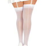 Dreamgirl Plus Sheer Thigh High Stockings with Back Seam