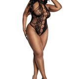 Dreamgirl Plus Peek-A-Boo Teddy - Black