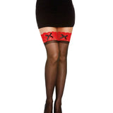 Dreamgirl Sheer Thigh High Stockings with Contrast Lace