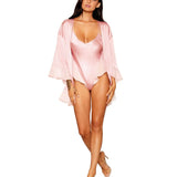 Dreamgirl Matte Satin Robe and Teddy Set