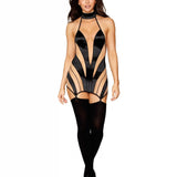 Dreamgirl Sheer Panel Garter Slip