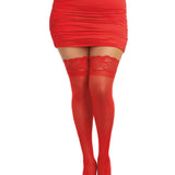 Dreamgirl Plus Size Laced Stay-up Sheer Thigh High