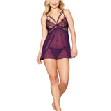 Dreamgirl Eyelash Lace Babydoll & G-String Set