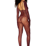 Dreamgirl Leopard Fishnet Catsuit Bodystocking and Matching Shrug Set