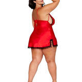 Dreamgirl Plus Poinsetta Satin Chemise