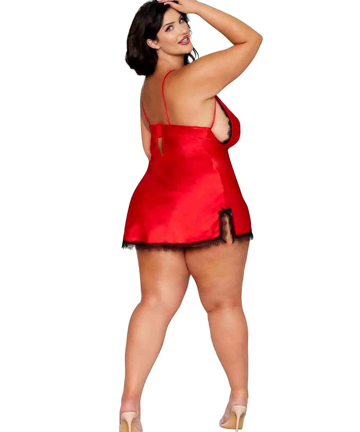 Dreamgirl Plus Poinsetta Satin Chemise