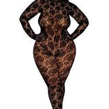 Dreamgirl Plus Black Gloved Bodystocking