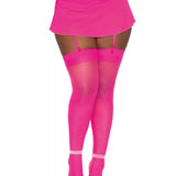 Dreamgirl Plus Sheer Thigh High Stockings with Back Seam