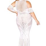 Dreamgirl Plus Geometric Fence Net Bodystocking Gown