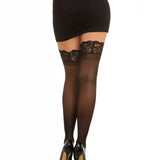 Dreamgirl Laced Stay-up Sheer Thigh High