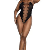 Dreamgirl Plus Easy Teddy w/Fishnet Peed a Boo