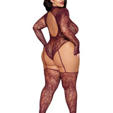 Dreamgirl Plus Size Cherry Lacquer Teddy Bodystocking