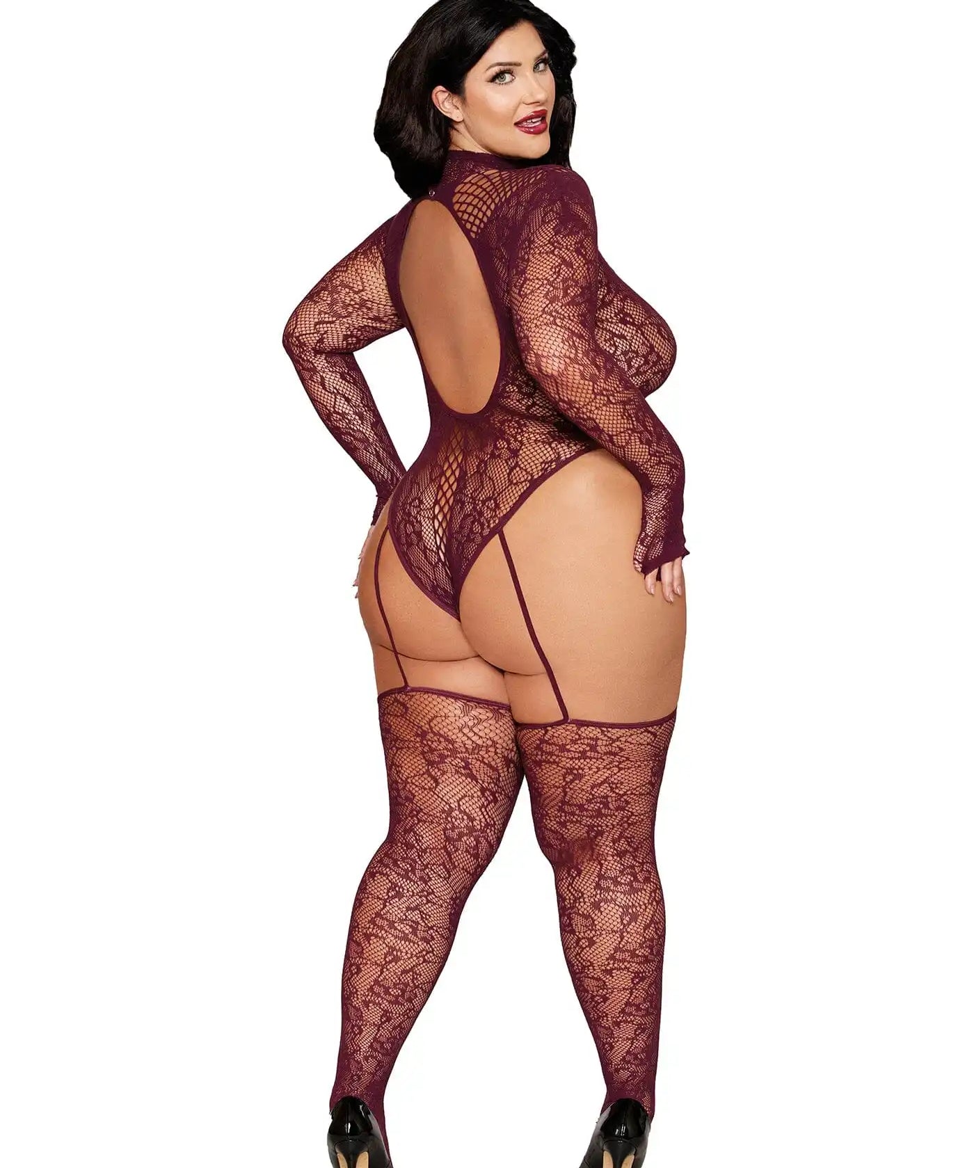 Dreamgirl Plus Size Cherry Lacquer Teddy Bodystocking