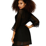 Dreamgirl Stretch Mesh Chemise & Robe Set