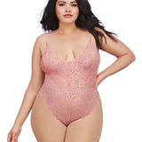 Dreamgirl Plus Mosaic Lace Teddy & Sheer Skirt
