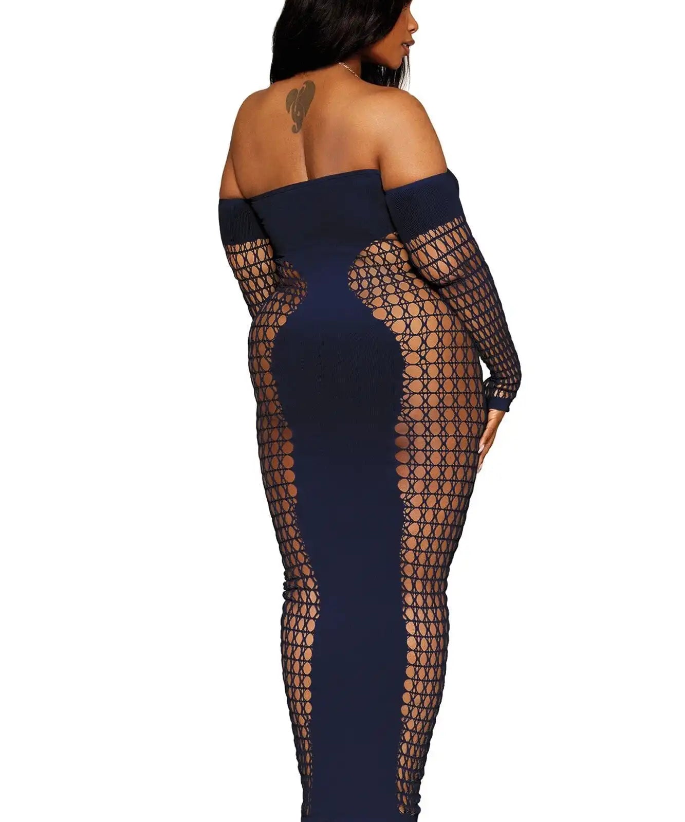 Dreamgirl Plus Seamless Bodystocking Gown with Removable Chain