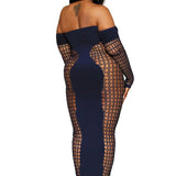 Dreamgirl Plus Seamless Bodystocking Gown with Removable Chain