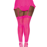 Dreamgirl Plus Sheer Thigh High Stockings with Back Seam