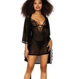 Dreamgirl Stretch Mesh Chemise & Robe Set