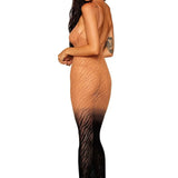 Dreamgirl Seamless Zebra Knit Ombre Bodystocking Gown