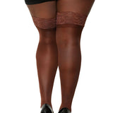 Dreamgirl Plus Laced Stay-up Sheer Thigh High