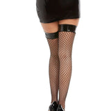Dreamgirl Stretch Vinyl Top Thigh High Stockings