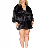Dreamgirl Plus Size Satin Robe & Chemise Set
