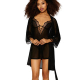 Dreamgirl Stretch Mesh Chemise & Robe Set