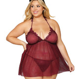 Dreamgirl Venise Embroidery Babydoll & G-String Set