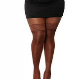 Dreamgirl Plus Size Laced Stay-up Sheer Thigh High