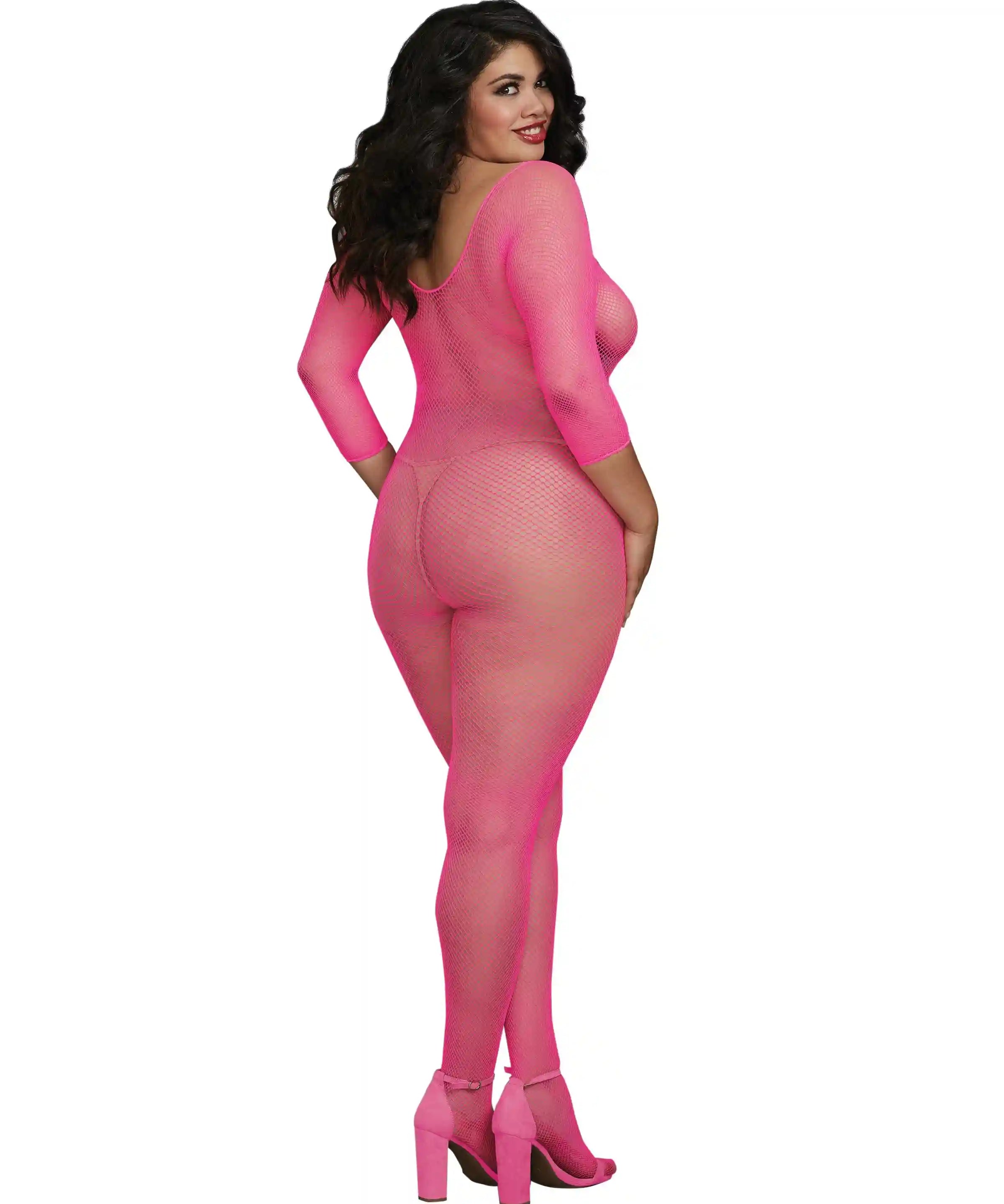 Dreamgirl Plus Fishnet Open Crotch Bodystocking