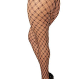 Dreamgirl Plus Double Knitted Fence Net Pantyhose