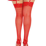 Dreamgirl Plus Laced Fishnet Thigh High