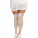 Dreamgirl Plus Size Laced Stay-up Sheer Thigh High