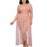 Dreamgirl Plus Mosaic Lace Teddy & Sheer Skirt