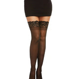 Dreamgirl Laced Stay-up Sheer Thigh High