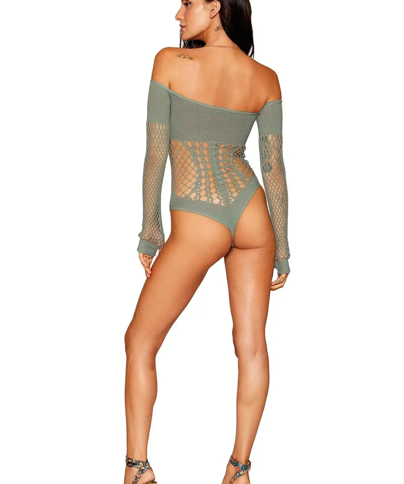 Dreamgirl Seamless Long Sleeve Teddy with Removeable Chain