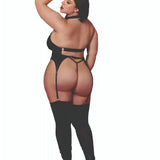 Dreamgirl Plus Black Fetish Bustier & G-String