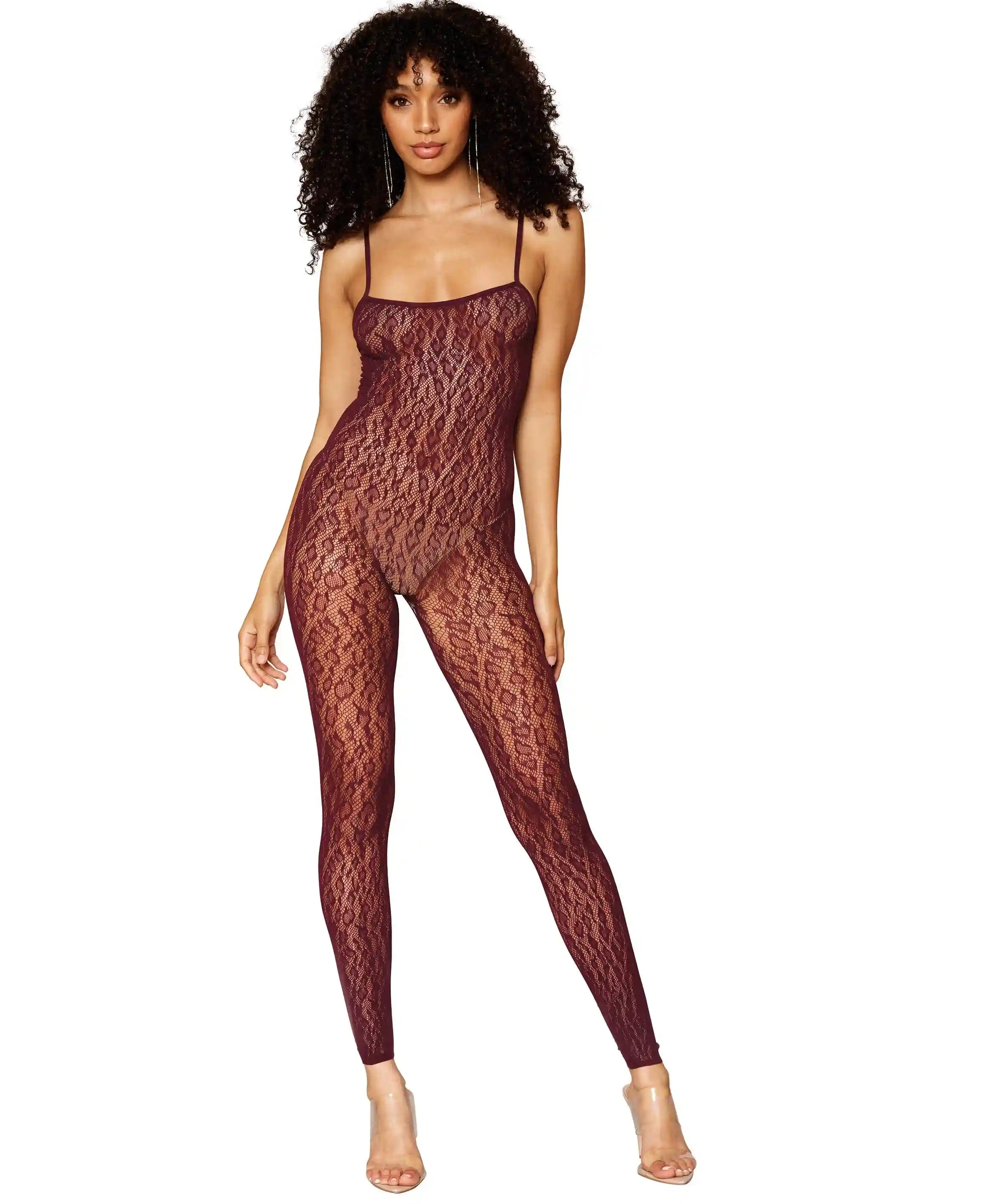 Dreamgirl Leopard Fishnet Catsuit Bodystocking and Matching Shrug Set