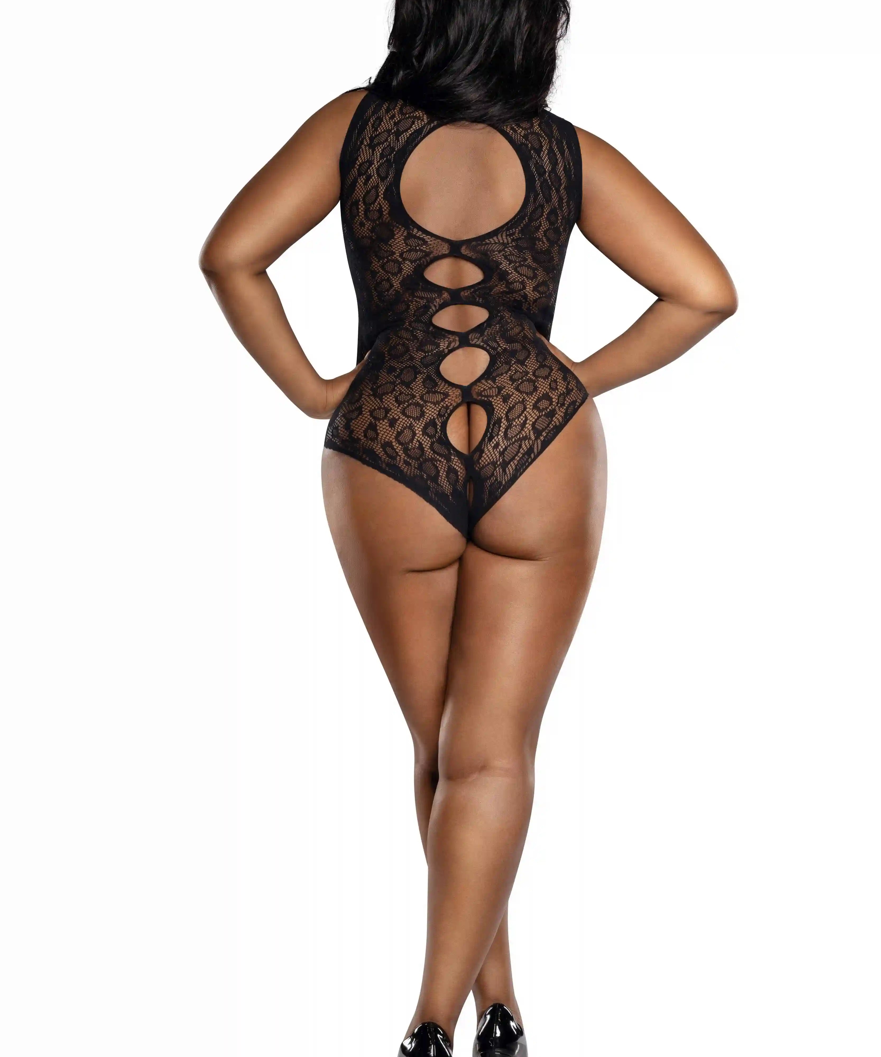 Dreamgirl Plus Leopard Peek-A-Boo Teddy