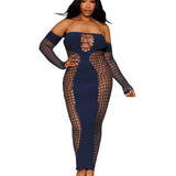 Dreamgirl Plus Seamless Bodystocking Gown with Removable Chain