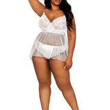 Dreamgirl Plus Diamond Mesh Babydoll & Panty