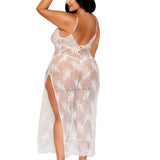 Dreamgirl Plus White Gown & G-String
