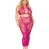 Dreamgirl Plus Seamless Bralette and Long Skirt Set